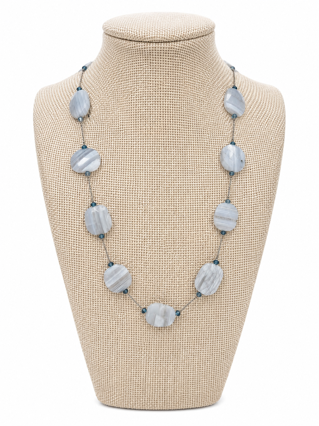 Denim Opal & Blue Topaz Silk Threaded Necklace