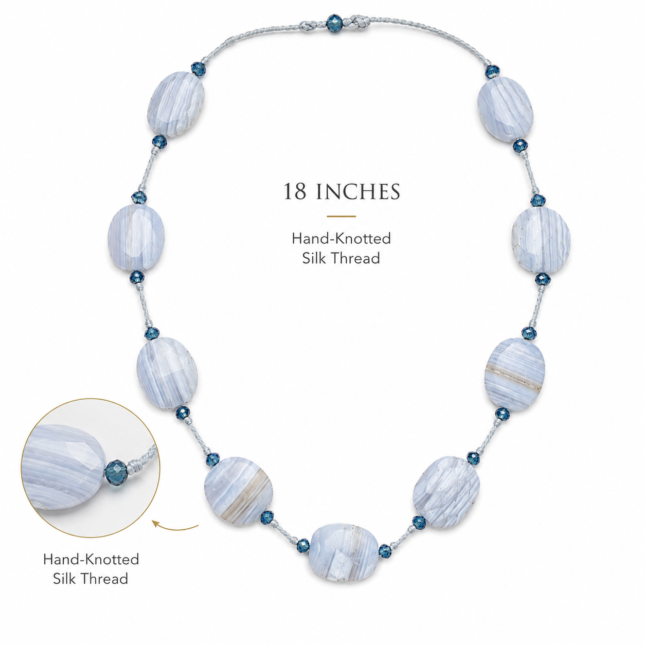 Denim Opal & Blue Topaz Silk Threaded Necklace