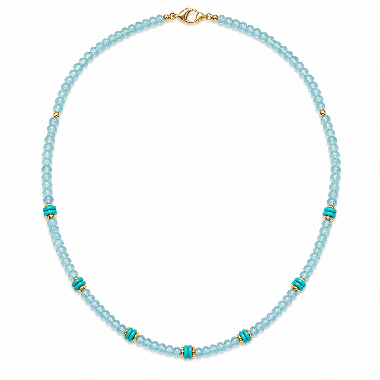 Arizona Turquoise and Aquamarine Gold Filled Necklace