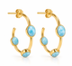 Larimar Gemstone Hoop Earrings – 18K Gold Plated 925 Sterling Silver