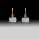 Artisan Aqua Chalcedony & Amethyst Geometric Earrings 18k Gold Plated over 925 Silver