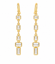 Moonstone Column Drop Earrings- 18k Gold Plated Over 925 Sterling SIlver