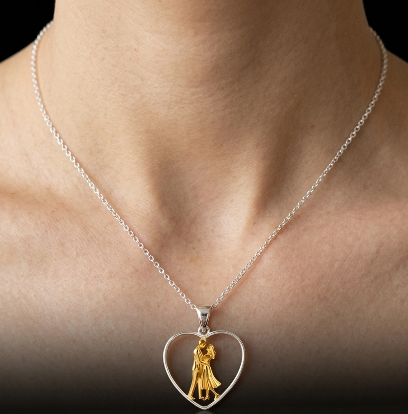 Love Necklace - 925 Sterling Silver 18k Gold Plated