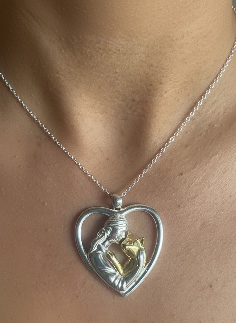 Fur-ever Bond Necklace- 925 Sterling Silver Two Tone