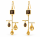 Smoky Topaz & Citrine Statement Earrings – 18K Gold Plated Sterling Silver