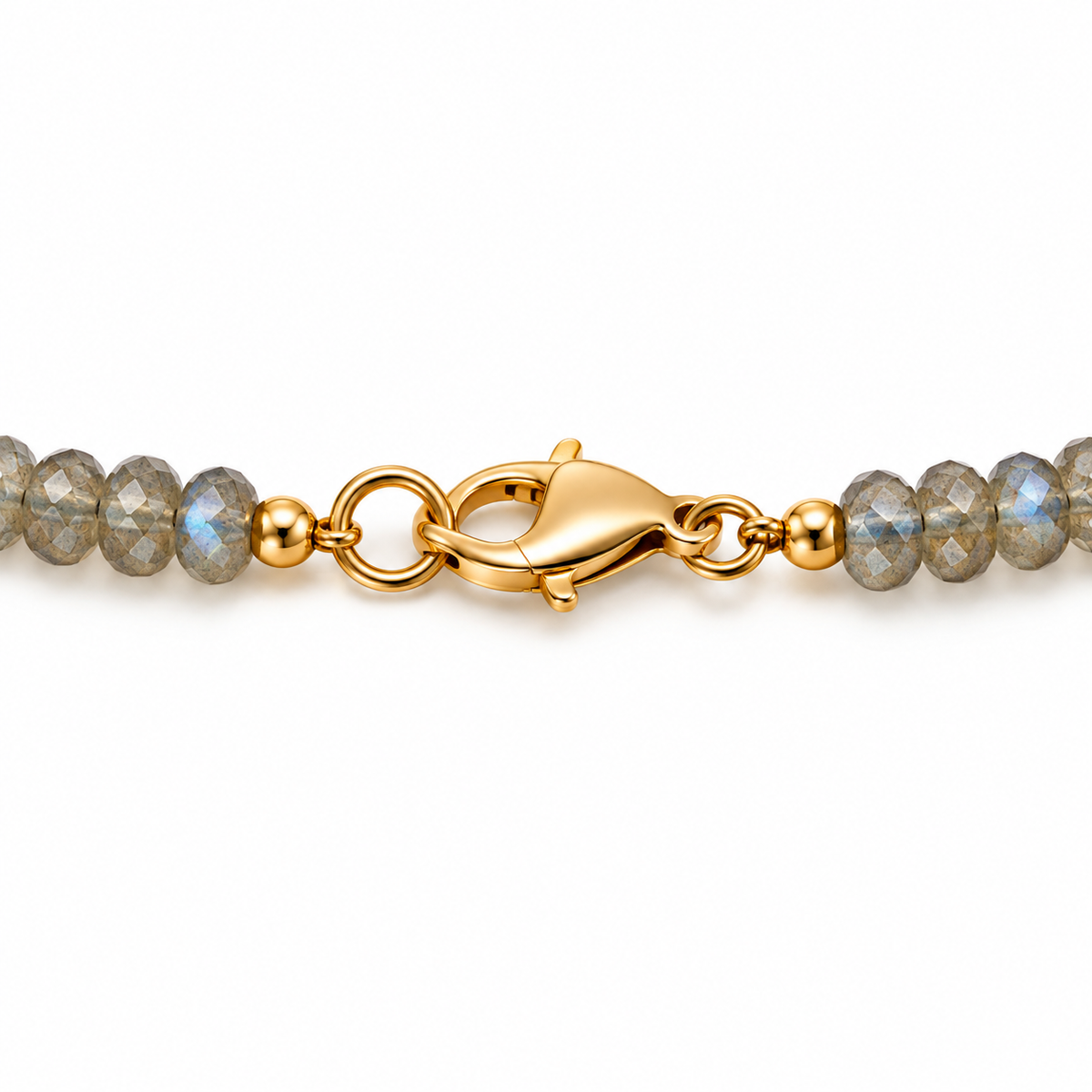 Labradorite, Turquoise & Ruby Gemstone Necklace – 26 Inches with Gold Filled Accents