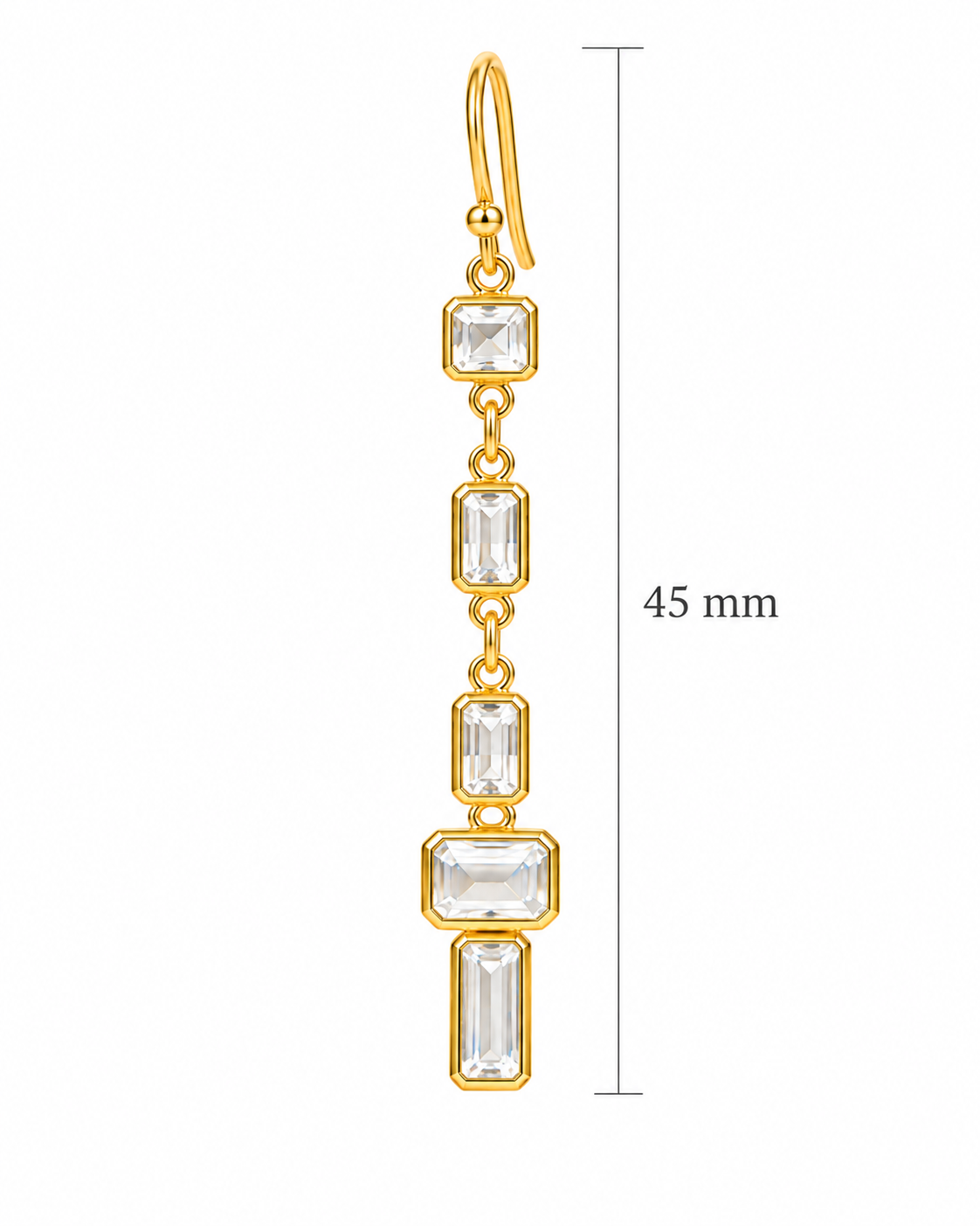 Moonstone Column Drop Earrings- 18k Gold Plated Over 925 Sterling SIlver