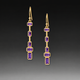 Amethyst Column Drop Earrings- 18k Gold Plated Over 925 Sterling Silver