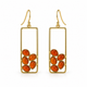 Carnelian Geometric Drop Earrings – 18K Gold Plated over 925 Sterling Silver
