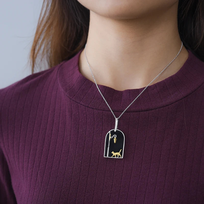 Cat Under The Lamp Pendant