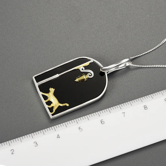 Cat Under The Lamp Pendant