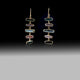 Artisan Multi-Tourmaline Staircase Baguette Earrings 18k Brushed Gold over 925 Silver