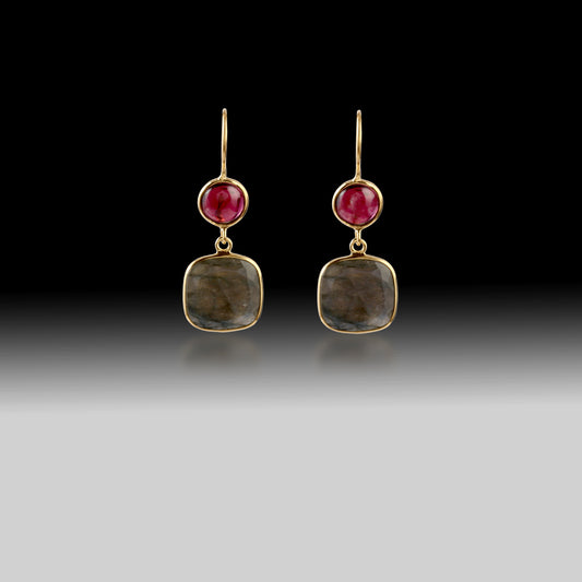 Carnelian and Labradorite Earrings