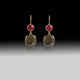 Artisan Carnelian & Labradorite Cushion Drop Earrings 18k Gold Plated over 925 Silver