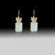 Artisan Aqua Chalcedony & Gray Moonstone Drop Earrings 18k Gold Plated over 925 Silver
