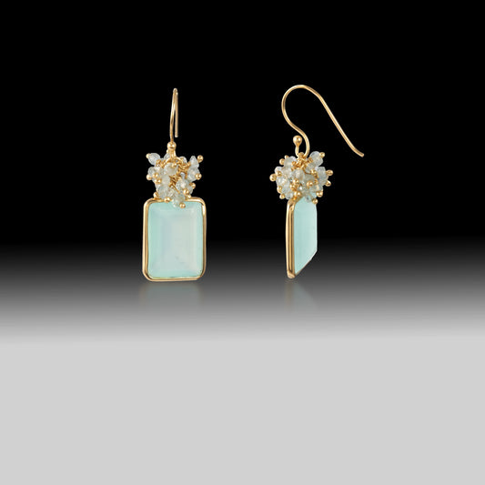 Aqua Chalcedony with Gray Moonstone