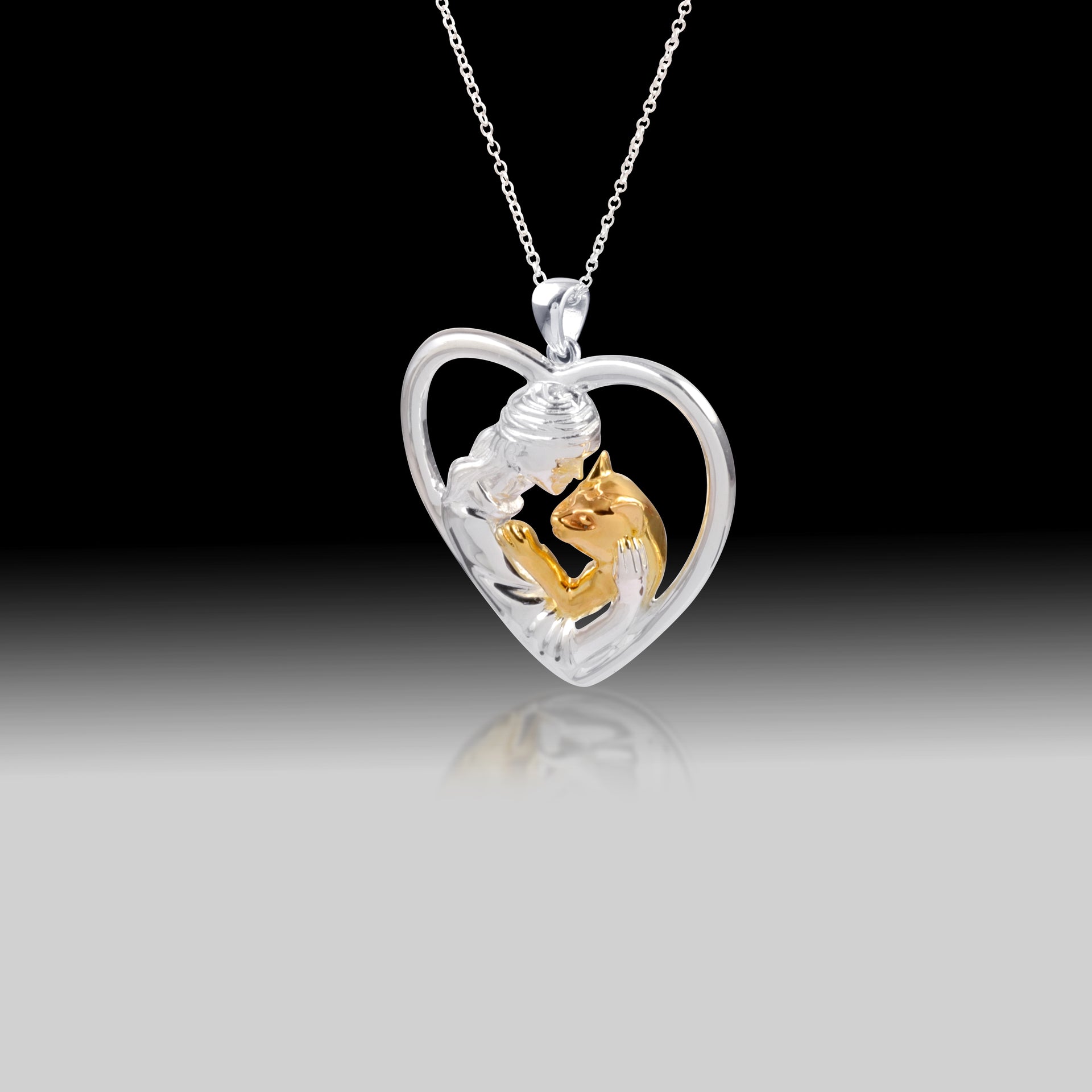 Fur-ever Bond Necklace- 925 Sterling Silver Two Tone