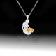 Lady and The Cat- 925 Sterling Silver Two Toned Piece