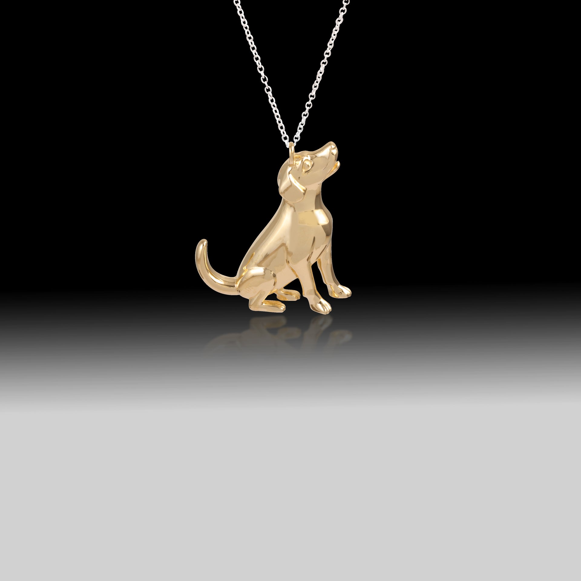 Howling Dog Necklace- Sterling Silver 18k Gold Plated
