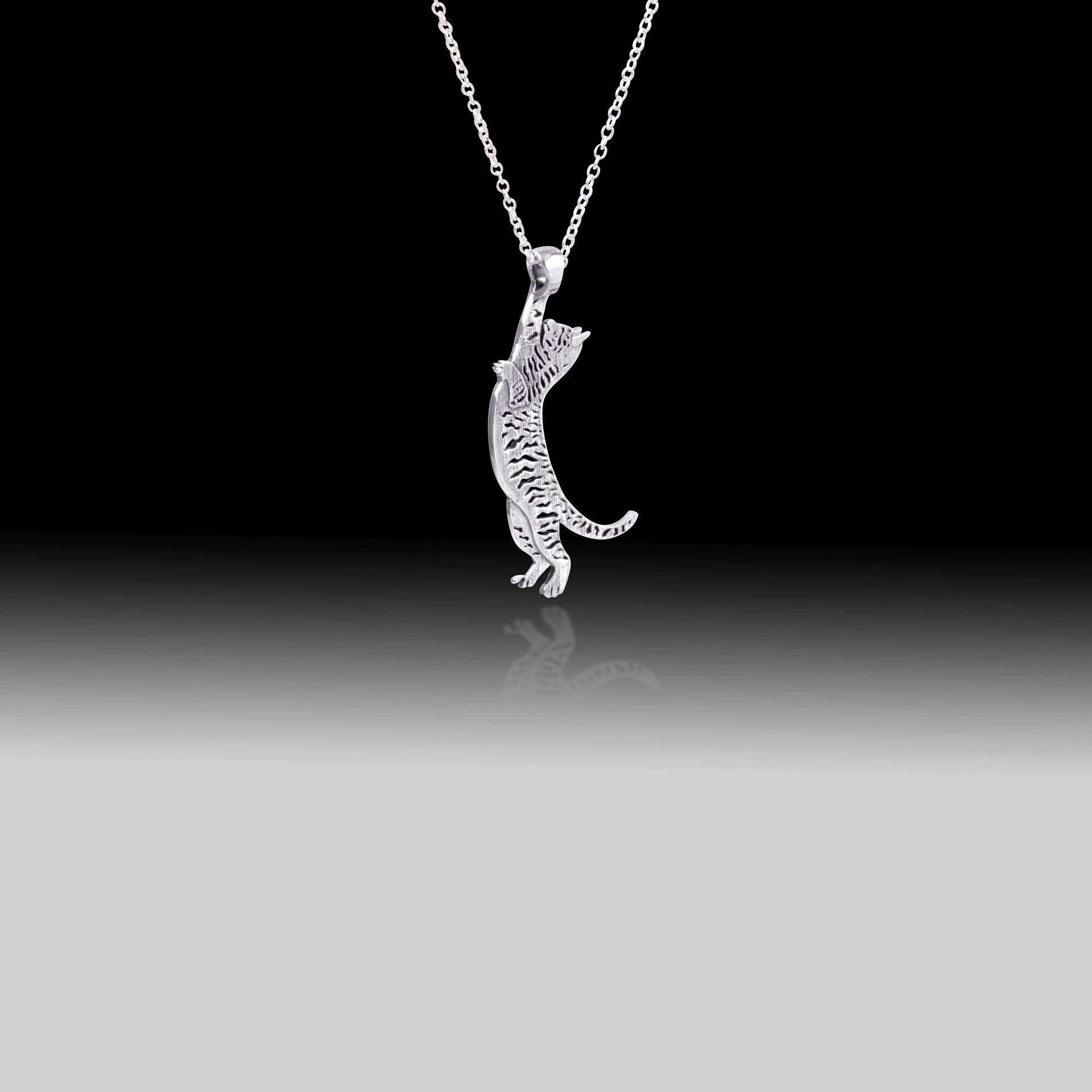 Climbing Cat Necklace- 925 Sterling Silver