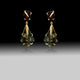 Artisan Moss Agate & Pink Tourmaline Drop Earrings- 18k Gold Plated Over Sterling Silver