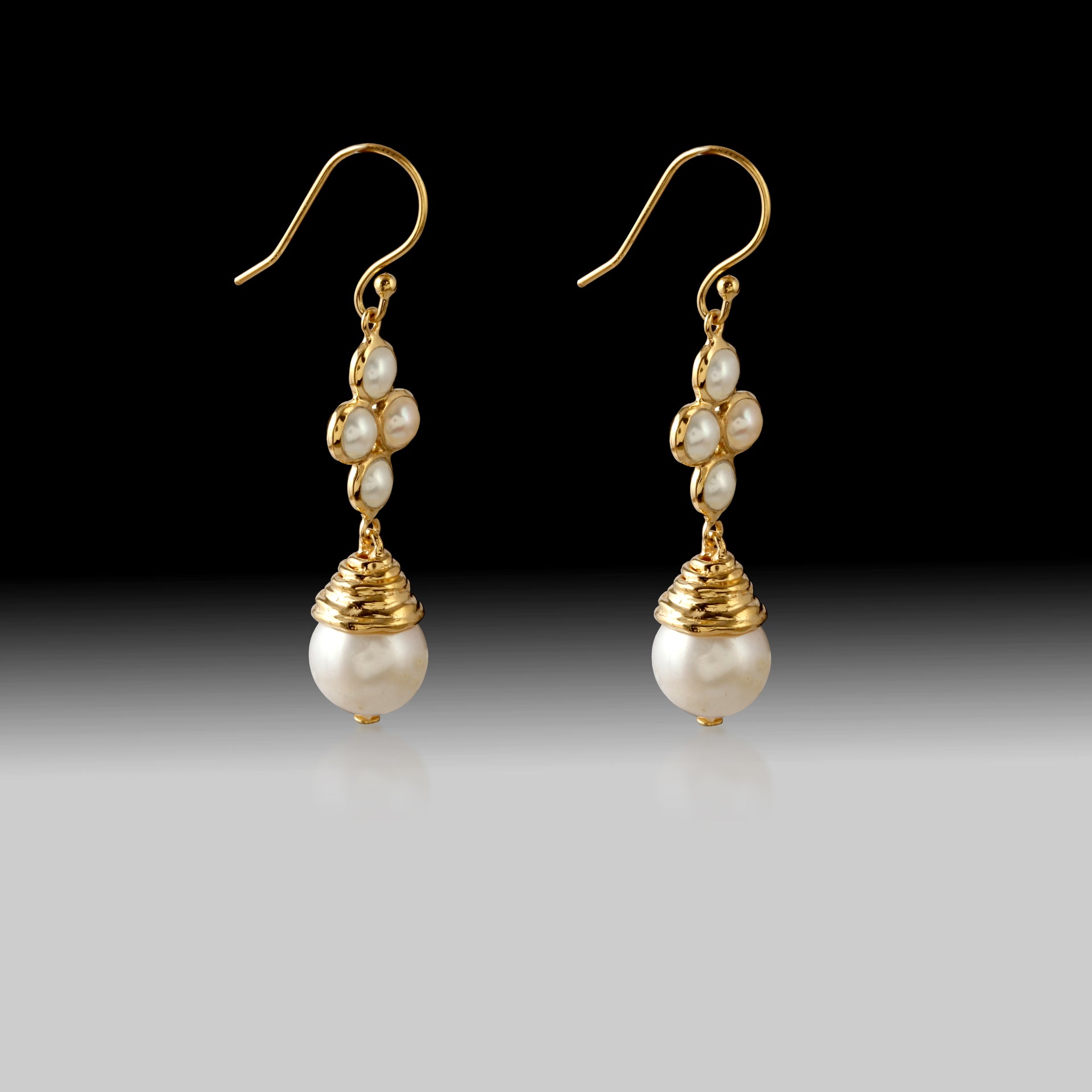 Freshwater Pearl Drop Earrings – 18k Gold Plated Sterling Silver