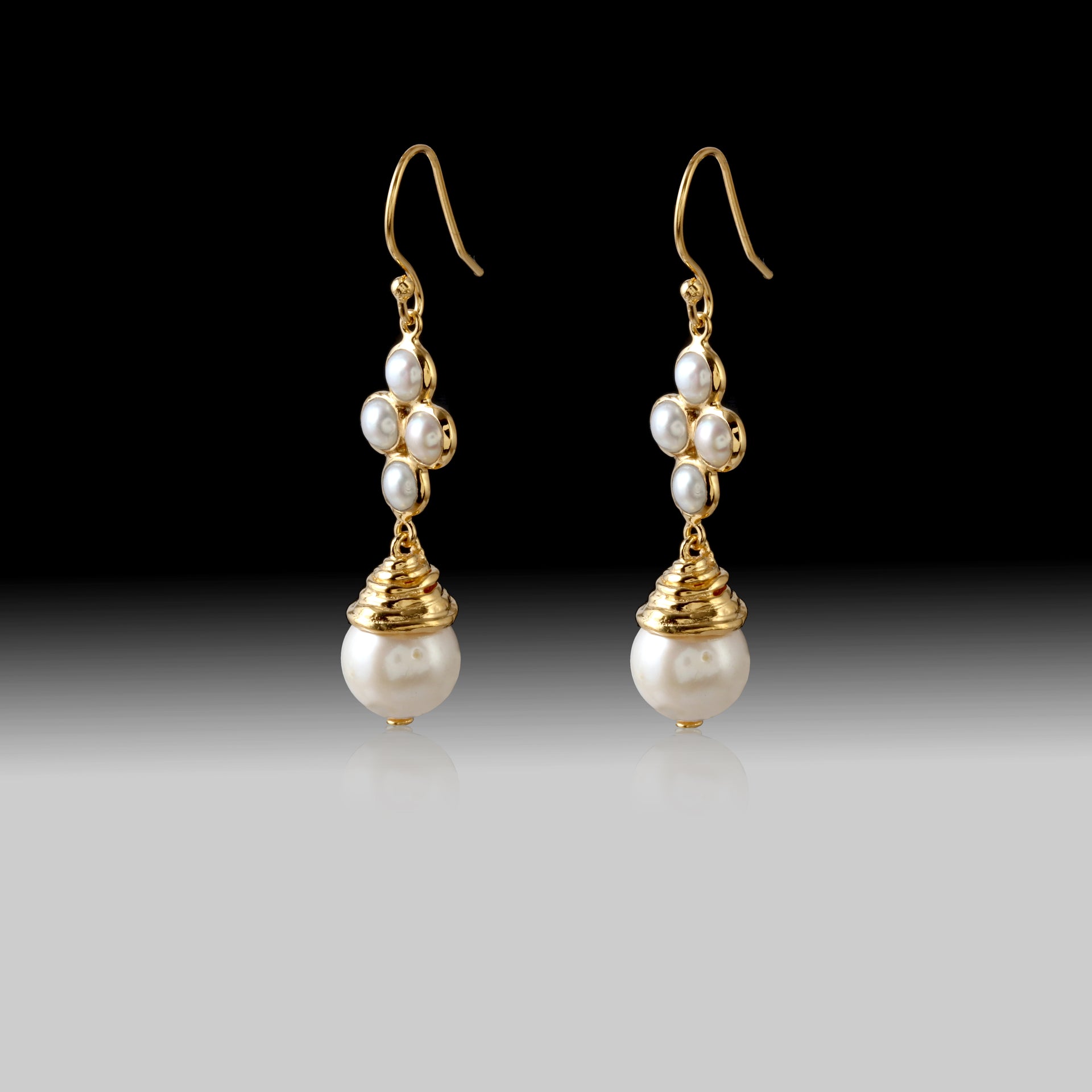 Freshwater Pearl Drop Earrings – 18k Gold Plated Sterling Silver