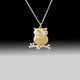 Owl Necklace- 925 Sterling Silver 18k Gold Plated with Cubic Zirconia
