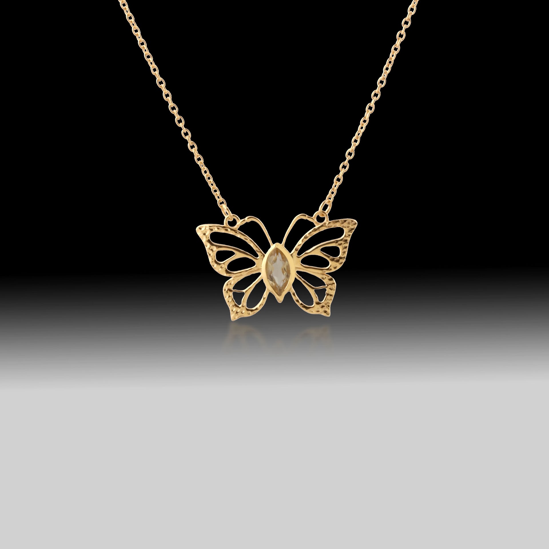 Butterfly Necklace- 925 Sterling Silver 18k Gold Plated