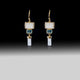 Artisan Moonstone & Apatite Tiered Geometric Earrings 18k Gold Plated over 925 Silver