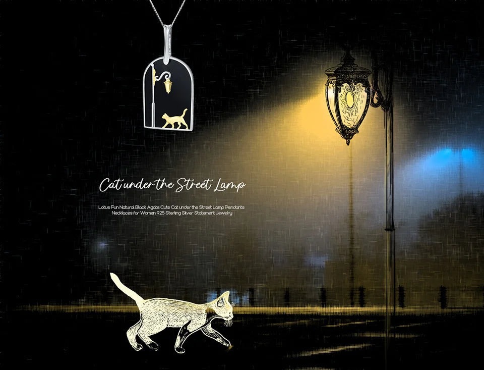 Cat Under The Lamp Pendant