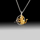 Cat and Yarn Necklace- 925 Sterling Silver 18k Gold Plated