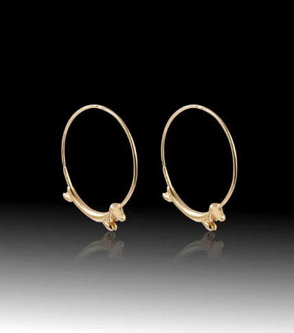 Dachshund Earrings- 925 Sterling Silver 18k Gold Plated