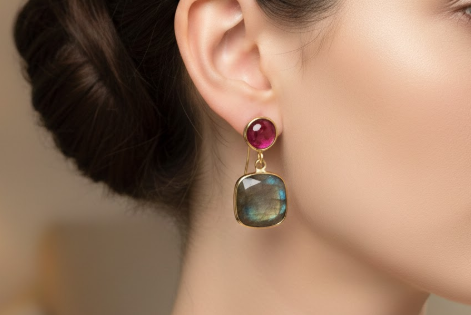 Carnelian and Labradorite Earrings