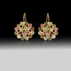 Artisan Multi-Tourmaline Mosaic Circular Earrings 18k Gold Plated over 925 Silver